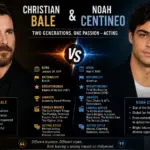 Christian Bale and Noah Centineo